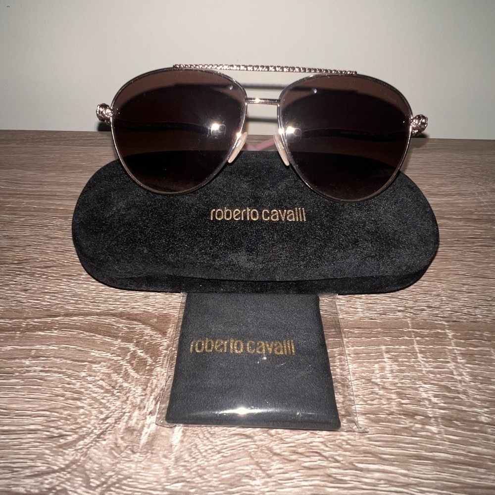 New Roberto Cavalli Hoedus 899S Rose Gold Aviator Sunglasses 59mm